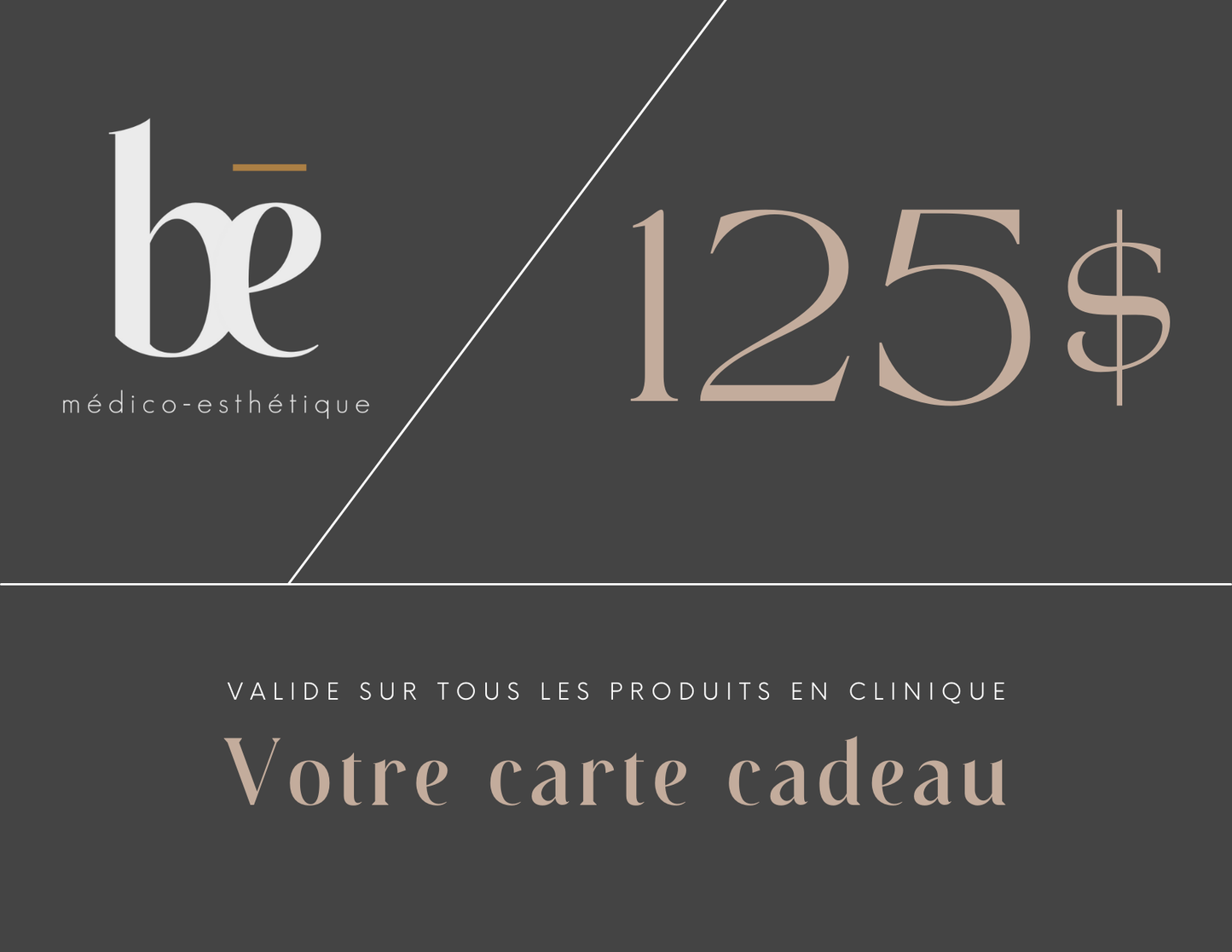 Votre carte cadeau 125$ en produits clinique